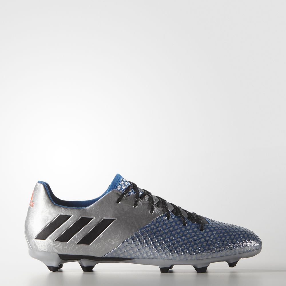 Adidas Messi 16.2 Firm Ground - ποδοσφαιρικα παπουτσια ανδρικα - Ασημι Μεταλλικός/Μαυρα/Μπλε,Μέγεθος